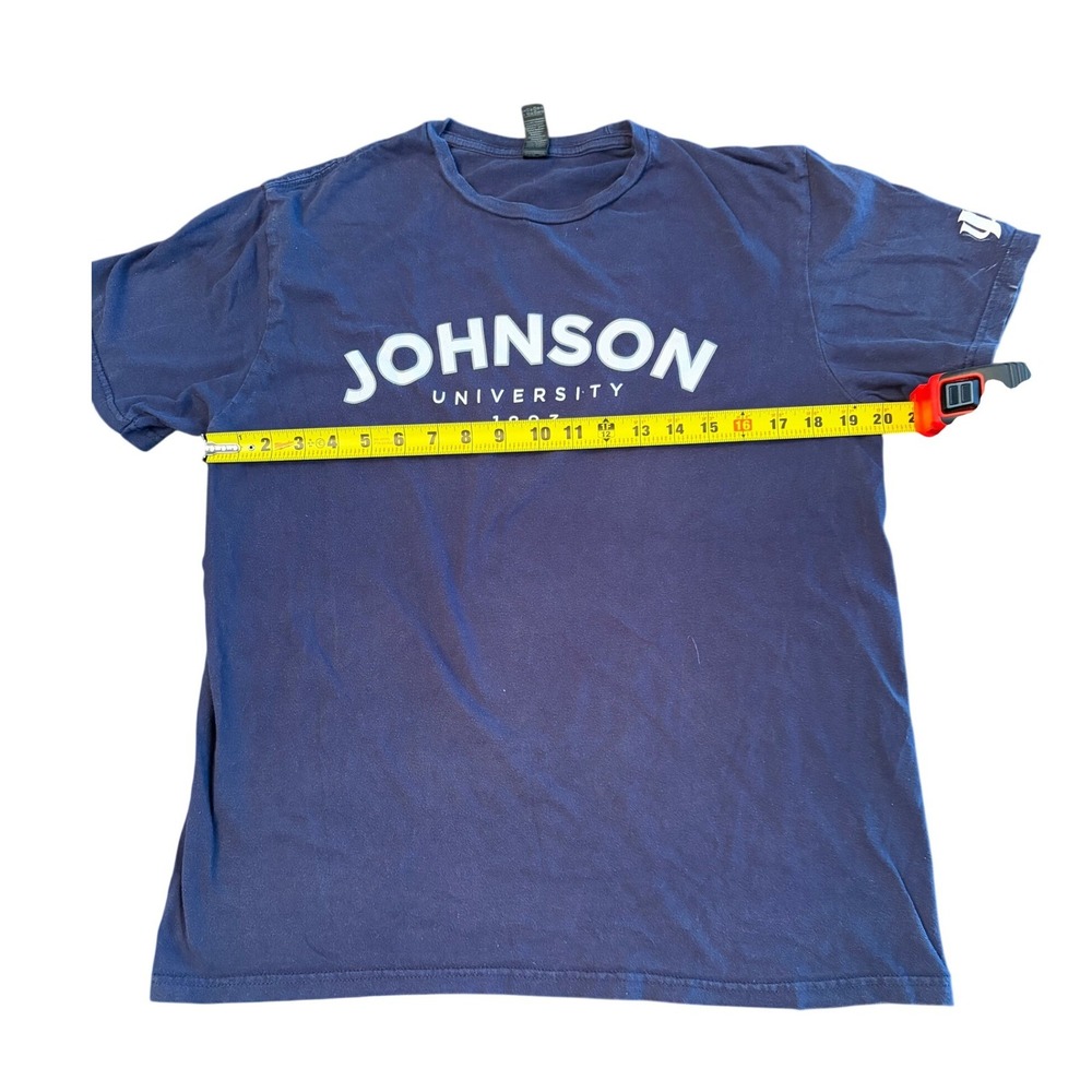 Gildan Softstyle Johnson University‎ 1893 Navy Blue Graphic T-Shirt Womens Large - Picture 3 of 6